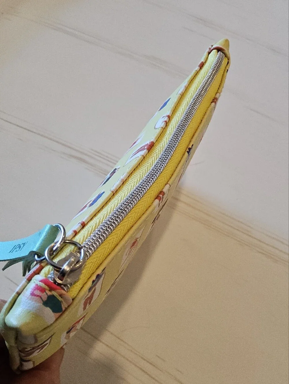ipsi Yellow Beach Print Zip Pouch